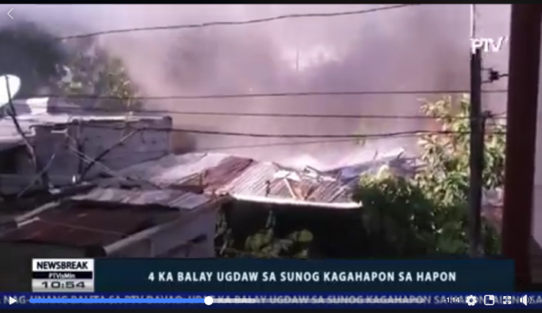 4 ka balay ugdaw sa sunog kagahapon sa hapon May 21, 2018