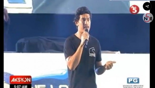 Baste Duterte gives speech during his father’s Thanksgiving Party