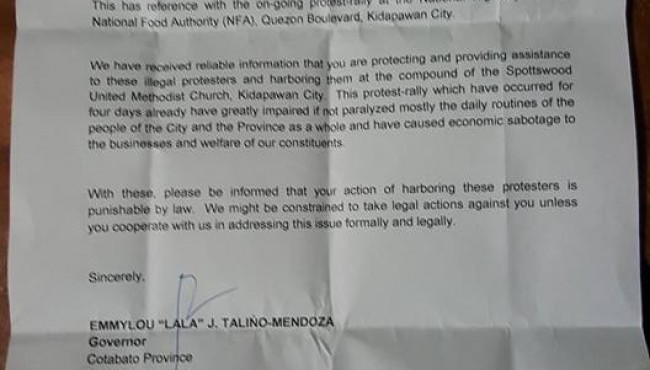 #BigasHindiBala: Gov. Mendoza’s Letter to Bishop Francisco