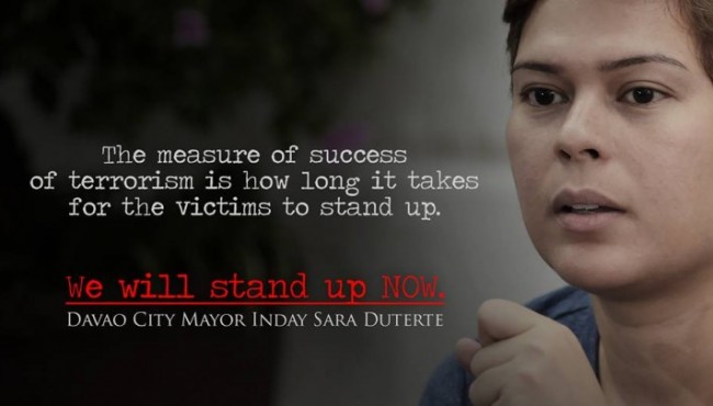 Davao City Mayor Inday Sara Duterte: ‘We Will Stand Up NOW!’ #StandUpDAVAO