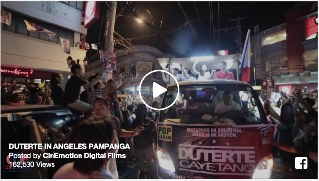 Duterte attracts Mammoth Crowd in Angeles, Pampanga