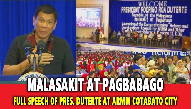 Full Speech of President Duterte in Cotabato City on October 29, 2016