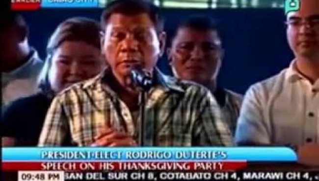 Hilarious and controversial statement of Duterte towards Roxas?