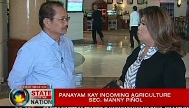 Incoming DA Secretary Manny Pinol said that the Philippines should be self-sufficient with rice products.