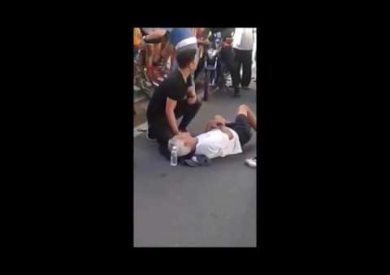 Jhong Hilario caught on cam helping an old man hit by motorcycle