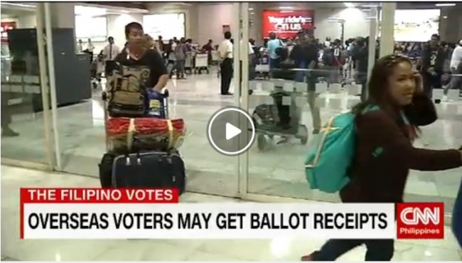 OFW voters to receive ballot receipts, COMELEC said.