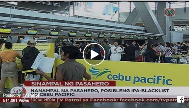 Pasaherong Nanampal ng Cabin Crew Posibleng ipa-Blacklist ng Cebu Pacific