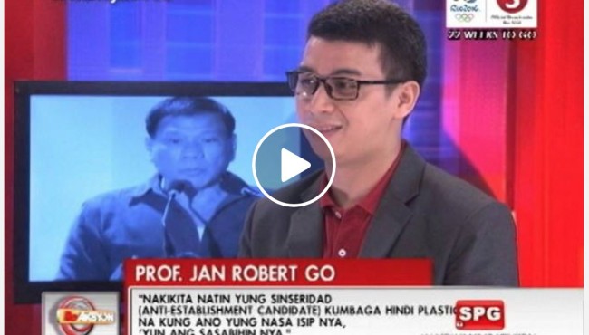 #PiliPinas2016: Political Analyst to Duterte: ‘Hindi Plastic!’ [FULL VIDEO]