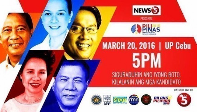 #PiliPinasDebates2016: March 20, 2016 5:00 PM U.P CEBU [LIVESTREAM]