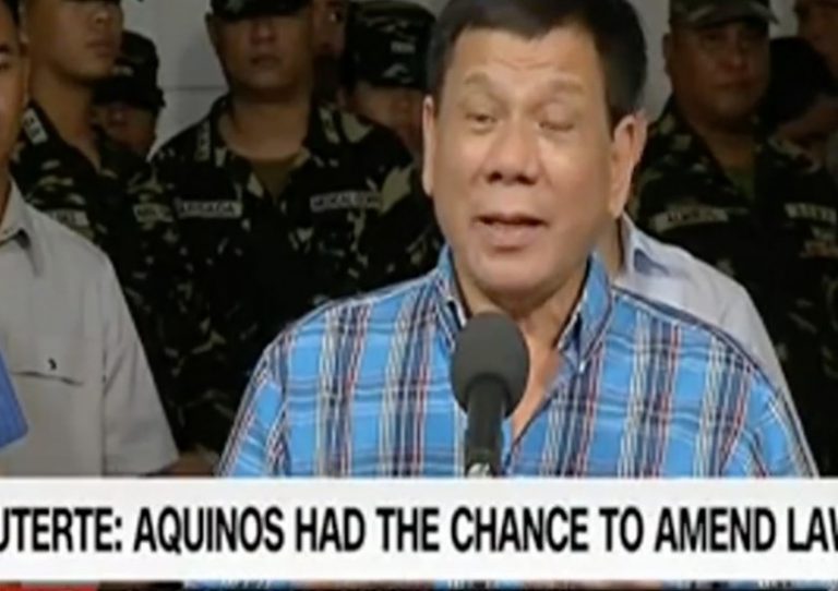 President Duterte: Why the Aquinos didn’t amend the Law?