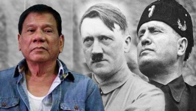 President Rodrigo Duterte said he had been portrayed as a ‘cousin of Hitler’ by critics