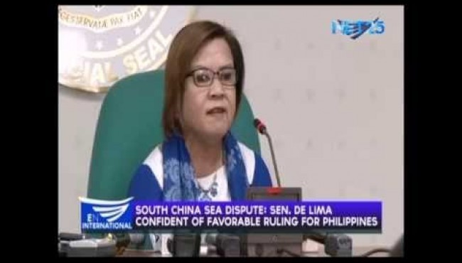 Senator De Lima is confident with South China Sea case in favour of the Philippines