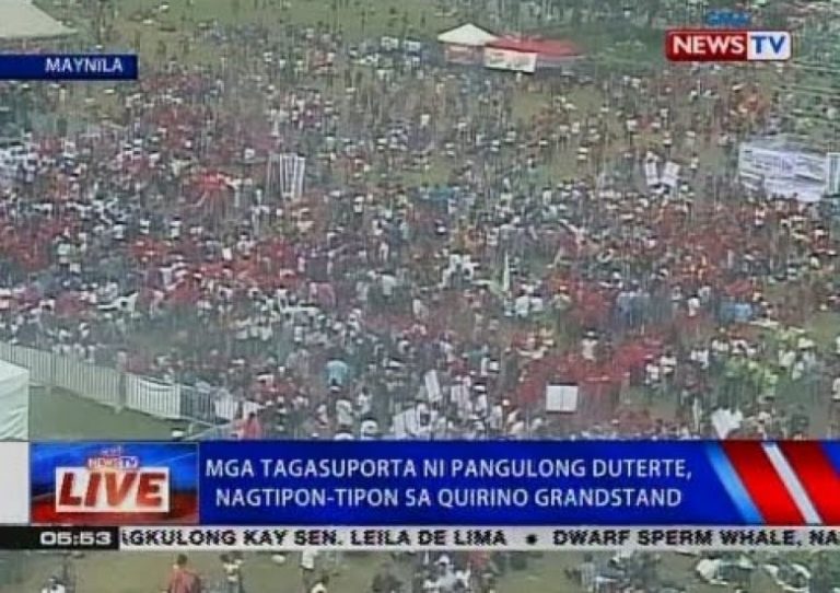 Tagasuporta ni Pres. Duterte, nagtipon-tipon sa Quirino Grandstand