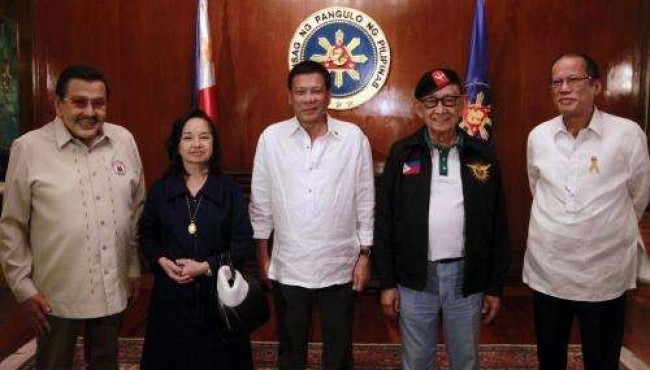 United as one, Former Presidents of the Philippines with President Rodrigo Duterte