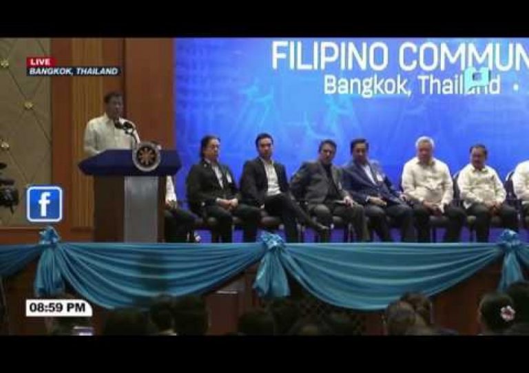 WATCH: President Duterte meets Filipino Community in Thailand