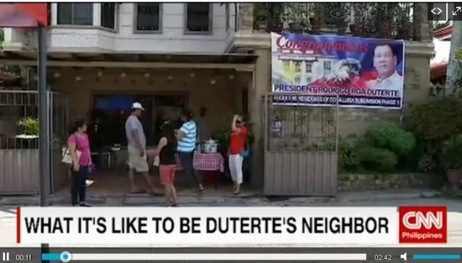 What is it like to be President Duterte’s kapitbahay?