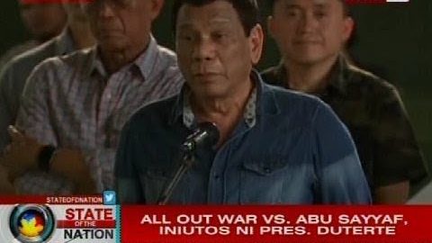 All out war vs Abu Sayyaf, iniutos ni Pres. Duterte